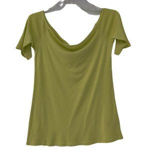 NWT Splendid Women's V-Neck Tee Size S Neon Green Short Sleeve Tee $65 K325